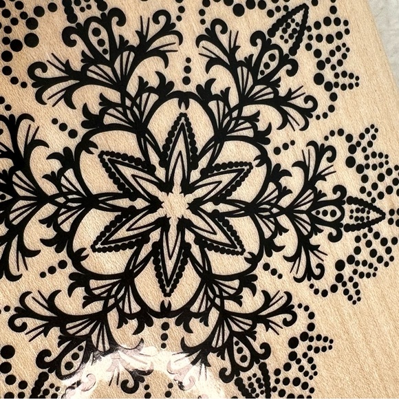 Hero Arts Crafts NWT Snowflake Wood Mounted Rubber Stamp - Picture 10 of 13